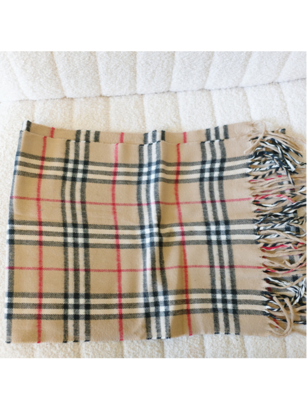 Burberry Vintage Check 100% Cashmere Scarf EXCELLENT - Picture 2 of 7